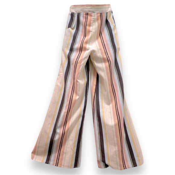 Xhilaration Pants - Wide Leg Palazzo Pants Colorful Pastel Stripe with Pockets Women’s Size M